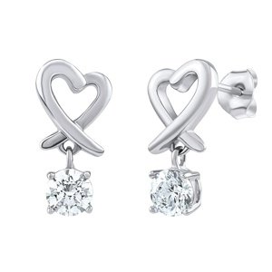 Strieborné náušničky Srdce so Swarovski® Zirconia