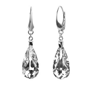 Strieborné náušnice kvapka 24mm Argent so Swarovski® Crystals