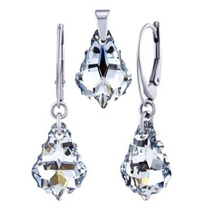 Strieborná súprava so Swarovski® Crystals Baroque 11x16mm Argent