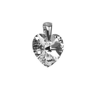 Strieborný prívesok srdce 14mm so Swarovski® Crystals