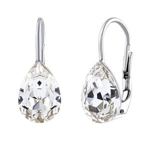 Strieborné náušnice so Swarovski® Crystals kvapka číra