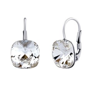 Strieborné náušnice so Swarovski® Crystals square 10 mm