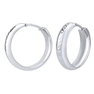 Strieborné náušnice so vzorom - kruhy 5x20mm
