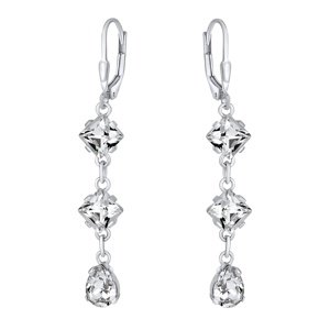 Strieborné náušnice retiazkové so Swarovski® Crystal