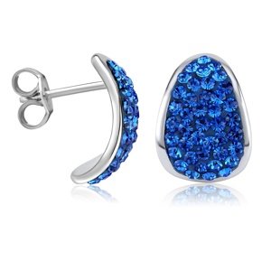 Strieborné náušnice so Swarovski® Crystals 14 mm modré