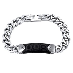 Náramok pre mužov CARBON z chirurgickej ocele 22 cm