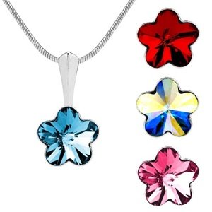 Prívesok zo striebra so Swarovski® Crystals kvetina 10 mm farba modrá