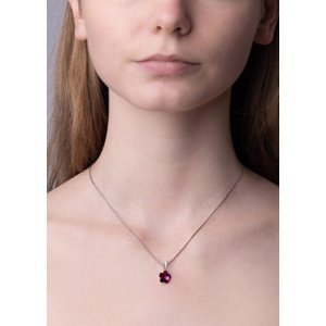 Prívesok zo striebra so Swarovski® Crystals kvetina 10 mm farba ružová