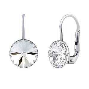 Strieborné náušnice so Swarovski® Crystals 8 mm rivoli číre