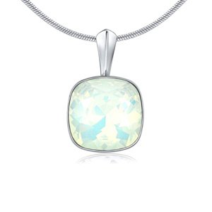 Strieborný prívesok so Swarovski® Crystals biely opál 12mm