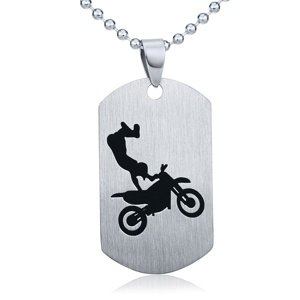 Oceľový prívesok Freestyle Motocross - vrátane retiazky 60cm