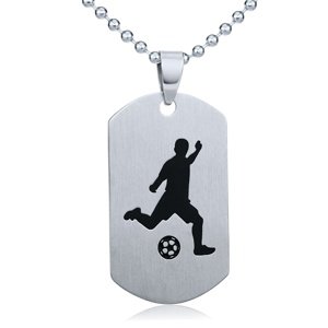 Oceľový prívesok Futbal - vrátane retiazky 60cm