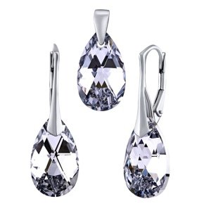 Strieborná súprava so Swarovski® Crystals kvapka Argent