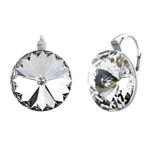 Strieborné náušnice so Swarovski® Crystals 18 mm rivoli číre