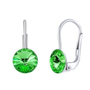 Strieborné náušnice so Swarovski® Crystals rivoli zelené 8mm