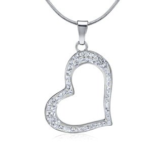 Strieborný prívesok srdce so Swarovski® Crystals