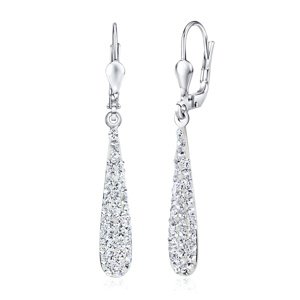 Strieborné náušnice kvapky 22 mm so Swarovski® Crystals číre
