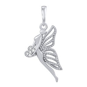 Strieborný prívesok anjel Auriel s čírymi Brilliance Zirconia
