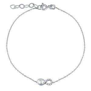 Zlatý náramok infinity Giovanna z bieleho zlata s Brilliance Zirconia