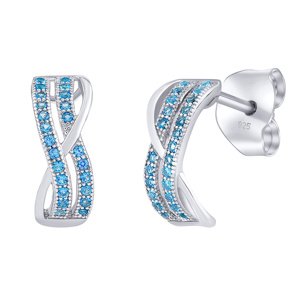 Strieborné náušnice AMABEL s modrými Brilliance Zirconia