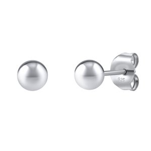 Celostrieborné náušnice - okrúhle 6 mm