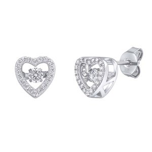 Strieborné náušnice Azalea s čírym tancujúcim Brilliance Zirconia
