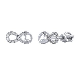 Náušnice infinity Giovanna z bieleho zlata s Brilliance Zirconia