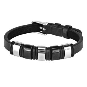 Kožený náramok z chirurgickej ocele variant 18-21 cm