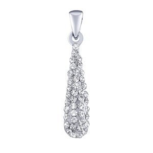 Strieborný prívesok kvapky 22 mm so Swarovski® Crystals číry