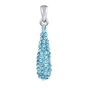 Strieborný prívesok kvapky 22 mm so Swarovski® Crystals modrá