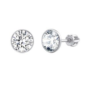 Strieborné náušnice kôstky Jenis s Brilliance Zirconia 8 mm