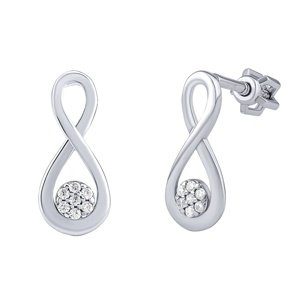 Strieborné náušnice Infinity Ginger s Brilliance Zirconia