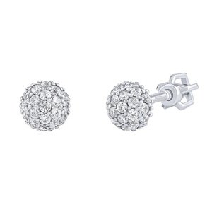 Strieborné náušnice kôstky Ebony s Brilliance Zirconia