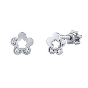 Strieborné náušnice kvetina Debra s Brilliance Zirconia