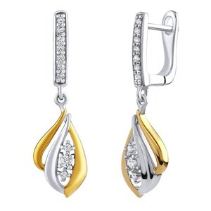Elegantné strieborné/pozlátené náušnice Antis s Brilliance Zirconia
