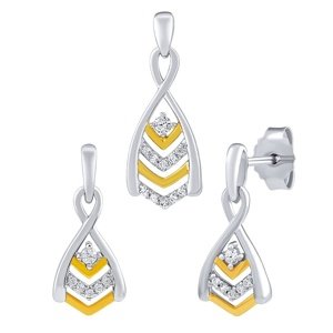 Jemná strieborná/pozlátená súprava šperkov Ashley s Brilliance Zirconia