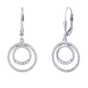 Strieborné visiace náušnice Klea s Brilliance Zirconia