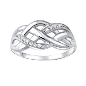 Luxusný strieborný prsteň ELISEE so zirkónmi veľkosť obvod 47 mm