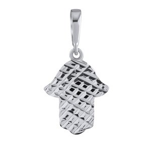 Strieborný brúsený prívesok ruka Fátimy