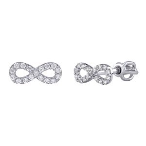Náušnice z bieleho zlata Infinity Kirsty s Brilliance Zirconia