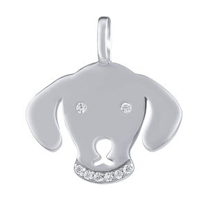 Strieborný prívesok Roxy v tvare psa s Brilliance Zirconia