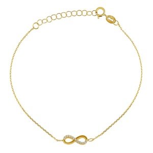 Jemný zlatý náramok Anker Roma zdobený Infinity s Brilliance Zirconia - Y