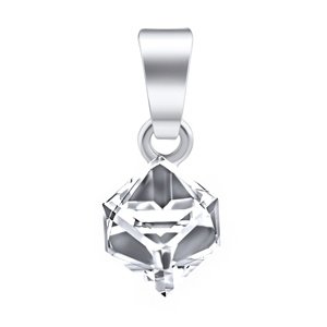 Strieborný prívesok kocka so Swarovski® Crystals 6 mm Crystal CAL