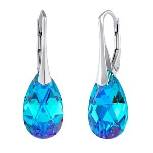Strieborné náušnice Jelly v tvare kvapky Swarovski® Crystals Aquamarine