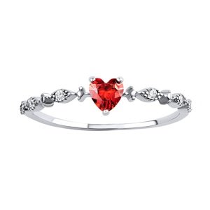 Strieborný prsteň Gertie v tvare srdca s Brilliance Zirconia veľkosť obvod 61 mm