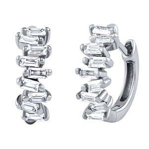 Strieborné náušnice kruhy Bernie s Brilliance Zirconia