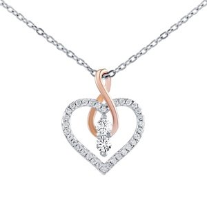 Strieborný náhrdelník Camilla s príveskom srdca a Infinity s Brilliance Zirconia