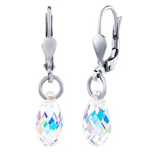 Strieborné náušnice Hildegard so Swarovski® Crystals Aurora Boreale