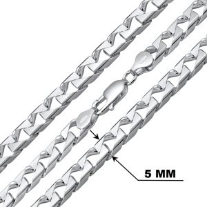 Strieborná retiazka SQUARE CURB Pancer 6 mm - rhodiovaná variant 70 cm