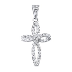 Strieborný prívesok krížik Furlac s čírymi Brilliance Zirconia
